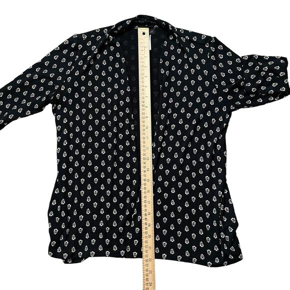 J. Jill Cardigan Womens XS Petite Wearever Collection Open Front Black Geometric - Picture 10 of 12